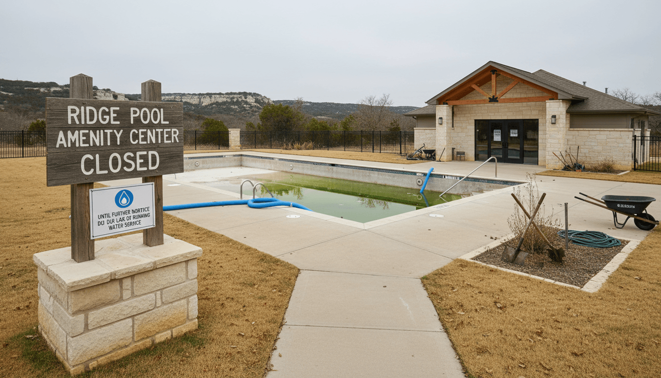 Ridge Pool, Amenity Center closed