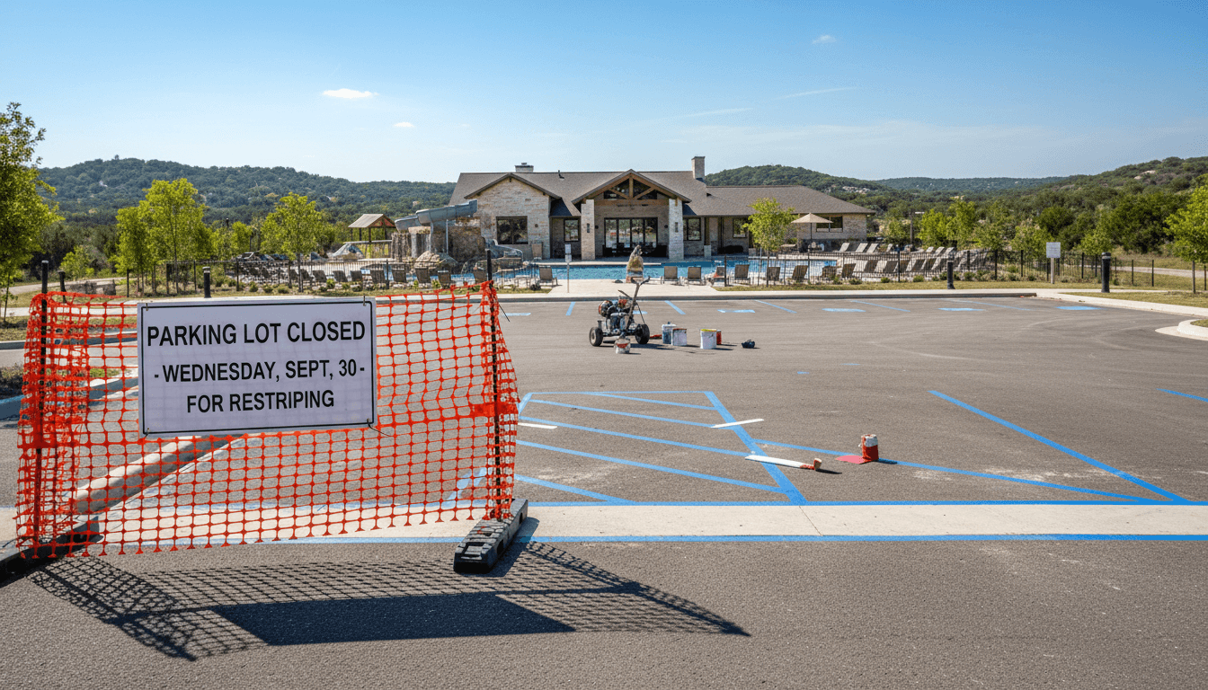Amenity Center Parking Closure - Wednesday, Sept. 30
